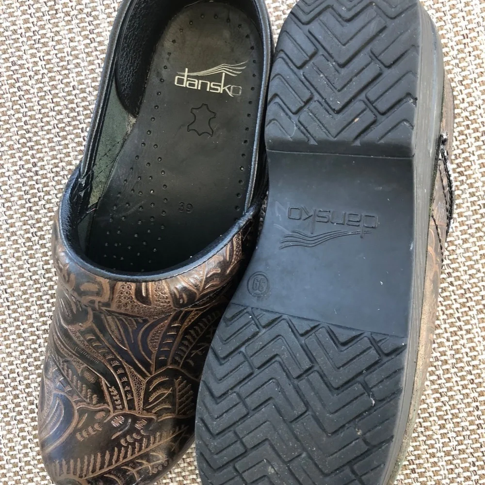 Dansko Brown Patterned Clogs - Picture 4 of 9
